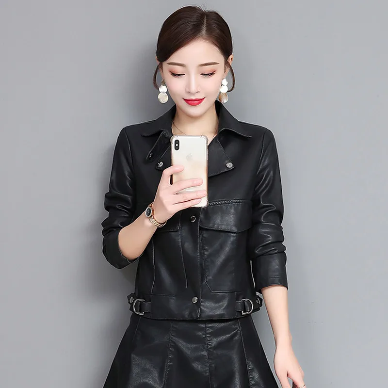 Women Coat Fashion Korean Black Faux Leather Jacket Spring 2023 Abrigo Mujer QQ06160 Pph560
Women Coat Fashion Korean Black Faux Leather Jacket Spring 2023 Abrigo Mujer QQ06160 Pph560