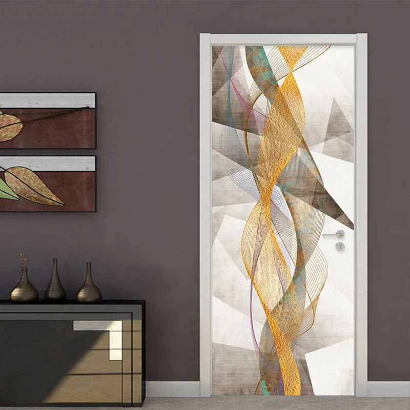 PVC Door Sticker Modern Simple Geometric Gold Lines Mural Wallpaper Living Room Bedroom Self-Adhesive Waterproof 3D Wall Sticker
PVC Door Sticker Modern Simple Geometric Gold Lines Mural Wallpaper Living Room Bedroom Self-Adhesive Waterproof 3D Wall Sticker