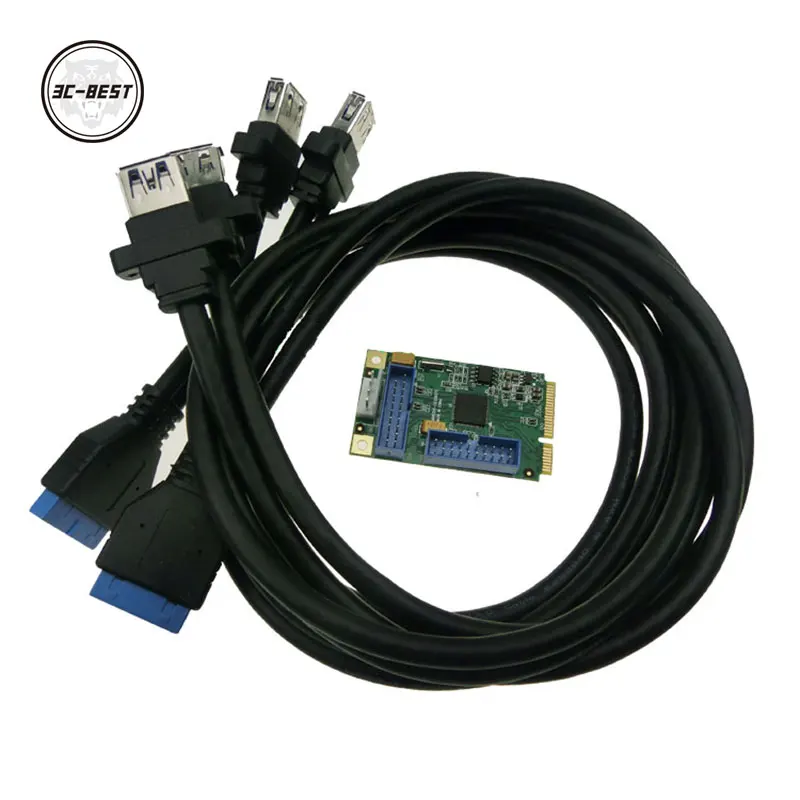 Карта расширения Mini PCIe на USB3.0, с MPCI-E на 19pin20-контактный разъем, с 4 портами USB3.0
Карта расширения Mini PCIe на USB3.0, с MPCI-E на 19pin20-контактный разъем, с 4 портами USB3.0