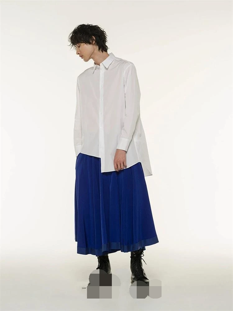 Men's new irregular asymmetric design classic personality simple white casual large size men's shirt
Men's new irregular asymmetric design classic personality simple white casual large size men's shirt