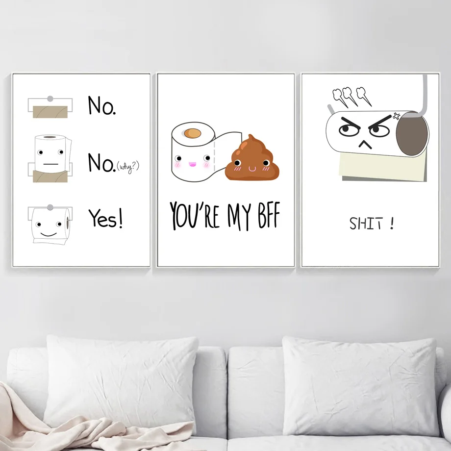 Roll Paper Paper Tube Bathroom Cartoon Wall Art Canvas Painting Nordic Posters And Prints Wall Pictures Baby Kids Room Decor
Roll Paper Paper Tube Bathroom Cartoon Wall Art Canvas Painting Nordic Posters And Prints Wall Pictures Baby Kids Room Decor
