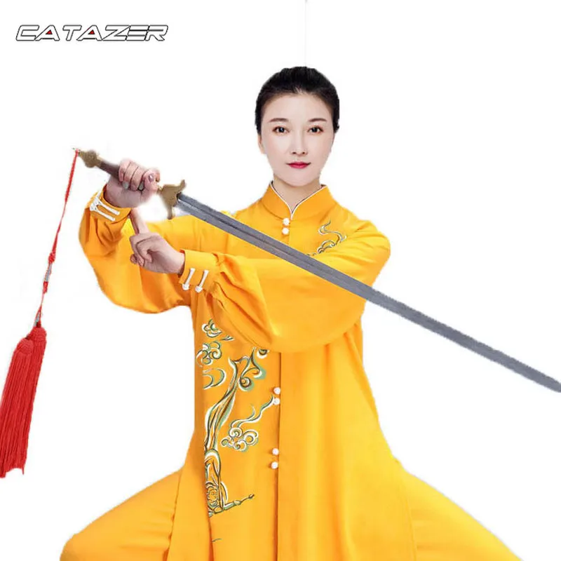 Tai Chi Clothing Martial Arts Training Suits Wushu Taiji Uniforms High Quality Unisex Black/yellow Colorful Cloud Embroidery
Tai Chi Clothing Martial Arts Training Suits Wushu Taiji Uniforms High Quality Unisex Black/yellow Colorful Cloud Embroidery