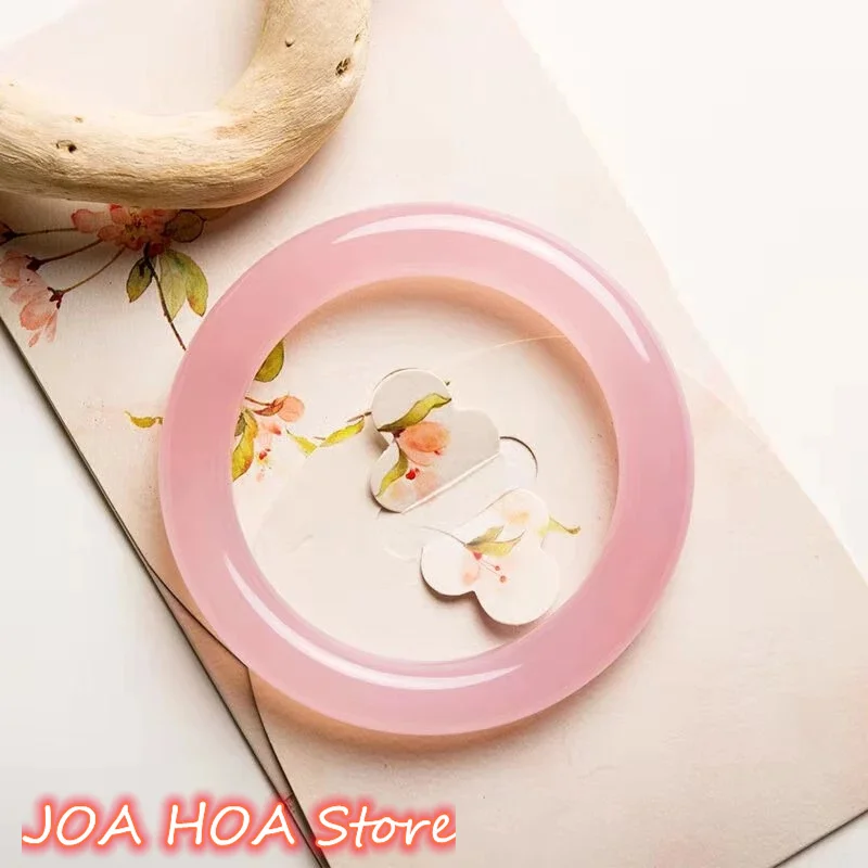 Natural Agate Jade Chalcedony Pink Circular Bracelet Jewelry Jadeite Bangles
Natural Agate Jade Chalcedony Pink Circular Bracelet Jewelry Jadeite Bangles