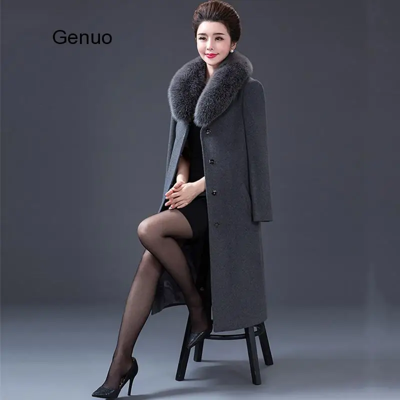 2020 Winter Brand Trench Coat Women Long Jackets Femme Fake Fur Collar Windbreaker Wool Coats 4XL High-quality
2020 Winter Brand Trench Coat Women Long Jackets Femme Fake Fur Collar Windbreaker Wool Coats 4XL High-quality