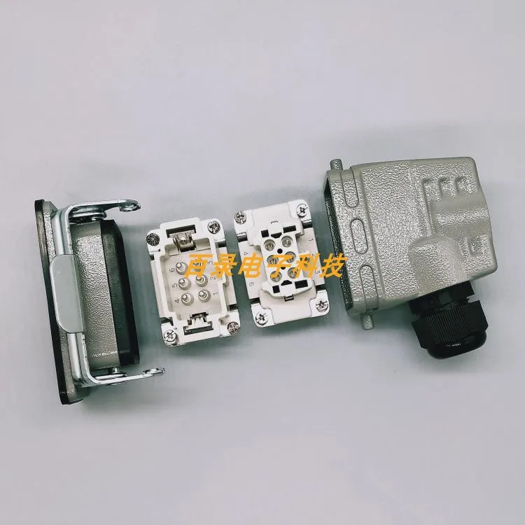 A Full Set of HE-006-M/F Heavy-duty Connector with 6-pin Male and Female Head on the Shell Side Outlet
A Full Set of HE-006-M/F Heavy-duty Connector with 6-pin Male and Female Head on the Shell Side Outlet