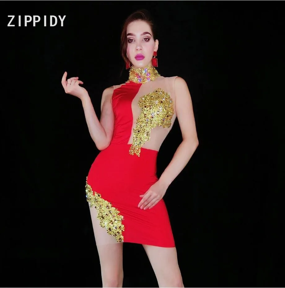 Gold Rhinestones Transparent Dress Latin Dance Bar Outfit Birthday Celebrate Dress Women Prom Singer Dancer Dress
Gold Rhinestones Transparent Dress Latin Dance Bar Outfit Birthday Celebrate Dress Women Prom Singer Dancer Dress