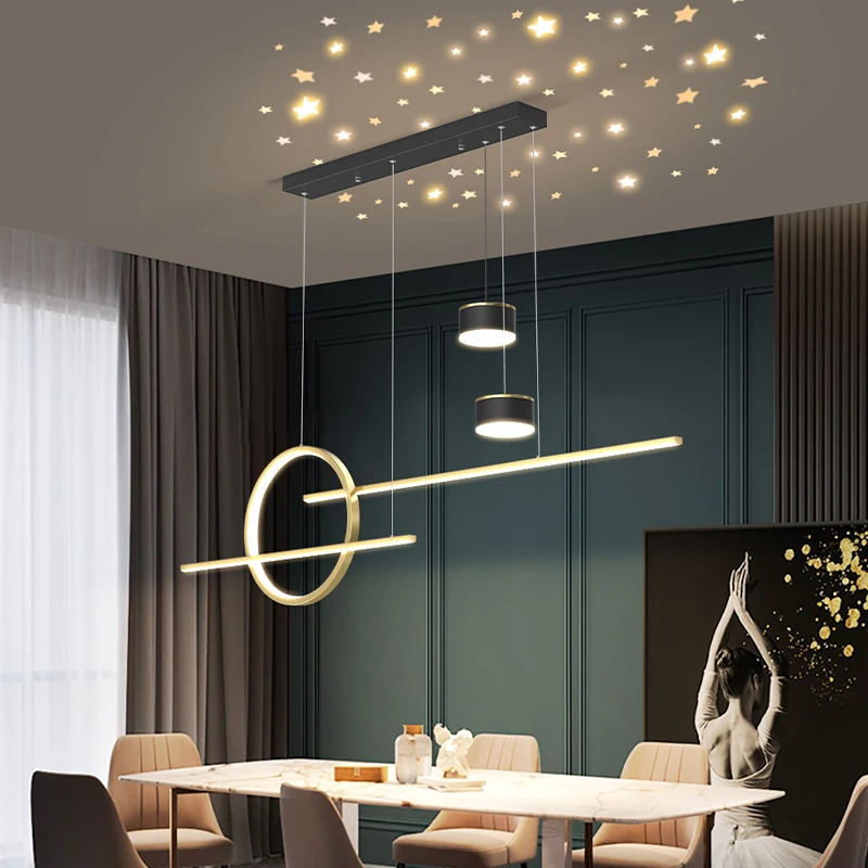 Modern Minimalist Dining Coffee Shop LED Chandelier Bar Creative Star Projection Long Strip Home Decoration Indoor Lighting
Modern Minimalist Dining Coffee Shop LED Chandelier Bar Creative Star Projection Long Strip Home Decoration Indoor Lighting