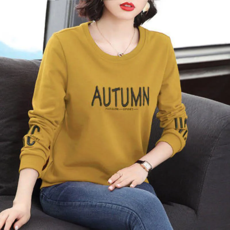 Spring Autumn Style Women's Cotton Sweater Letter Embroidery Long Sleeve O-Neck Korean Loose Sweatshirts AA4041
Spring Autumn Style Women's Cotton Sweater Letter Embroidery Long Sleeve O-Neck Korean Loose Sweatshirts AA4041