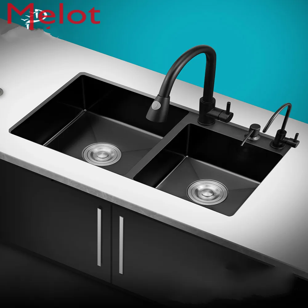 Black Nano Sink Double-Slot Kitchen Large Vegetable Washing Basin 304 Stainless Steel Handmade Sink Package
Black Nano Sink Double-Slot Kitchen Large Vegetable Washing Basin 304 Stainless Steel Handmade Sink Package