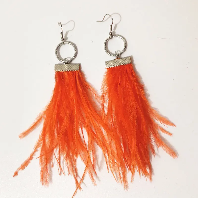 100 Pair Ostrich Feather Tassel Earrings Trendy Circle Pendant Statement Long Dangle Earring Women Jewelry Accessories Hot Sale
100 Pair Ostrich Feather Tassel Earrings Trendy Circle Pendant Statement Long Dangle Earring Women Jewelry Accessories Hot Sale