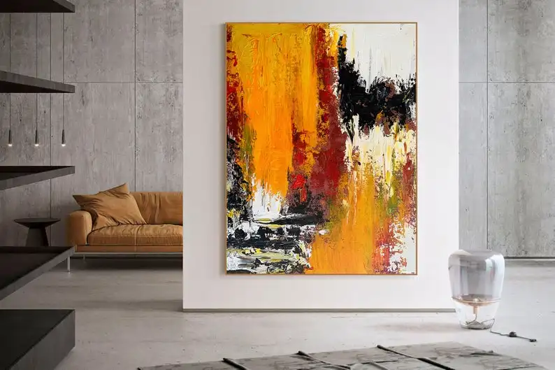 Extra Large Wall Art Abstract Painting Large Acrylic Canvas Wall Art Expressionism Yellow Modern Painting Wall Art on Canvas
Extra Large Wall Art Abstract Painting Large Acrylic Canvas Wall Art Expressionism Yellow Modern Painting Wall Art on Canvas