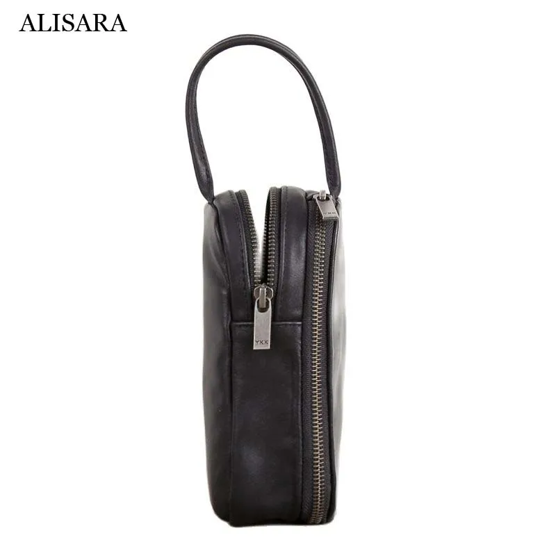 Alisara Mini Hand Bag Male First Layer Leather Top End Handmade Men's Storage Purses Cell Phone Wallets Organizer Clutch Bags
Alisara Mini Hand Bag Male First Layer Leather Top End Handmade Men's Storage Purses Cell Phone Wallets Organizer Clutch Bags