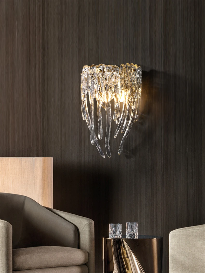 Nordic icy hanging glass wall lamps living room bathroom Mirror wall sconces lights modern bedroom home deco lighting fixtures
Nordic icy hanging glass wall lamps living room bathroom Mirror wall sconces lights modern bedroom home deco lighting fixtures