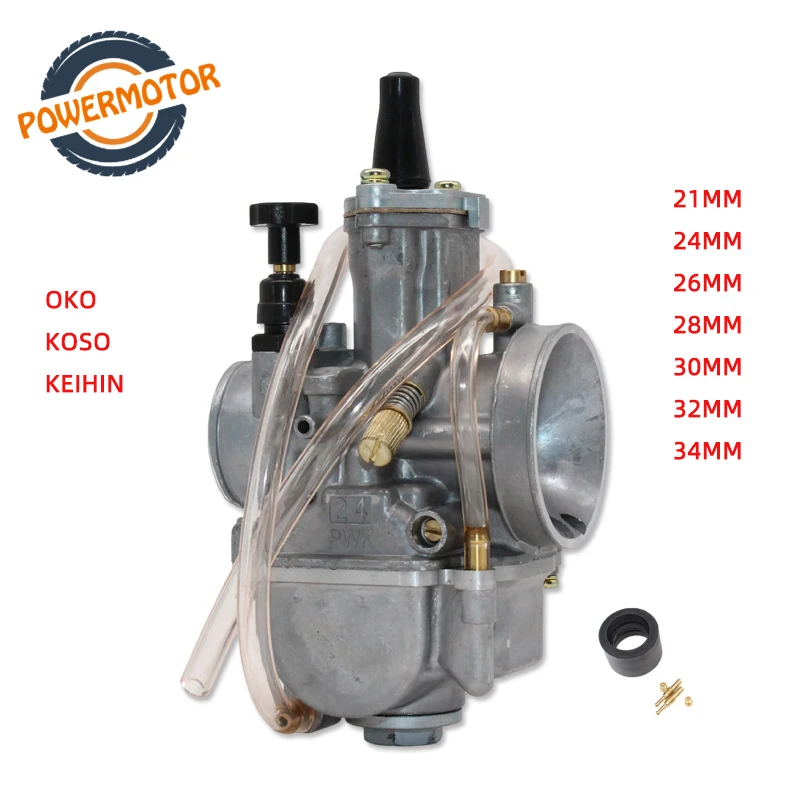 Racing 2T4T Universal Motorcycle Carburetor OKO KEIHIN KOSO PWK 21 24 26 28 30 32 34mm Carburatore 50CC-250CC Pit bike Dirt bike
Racing 2T4T Universal Motorcycle Carburetor OKO KEIHIN KOSO PWK 21 24 26 28 30 32 34mm Carburatore 50CC-250CC Pit bike Dirt bike