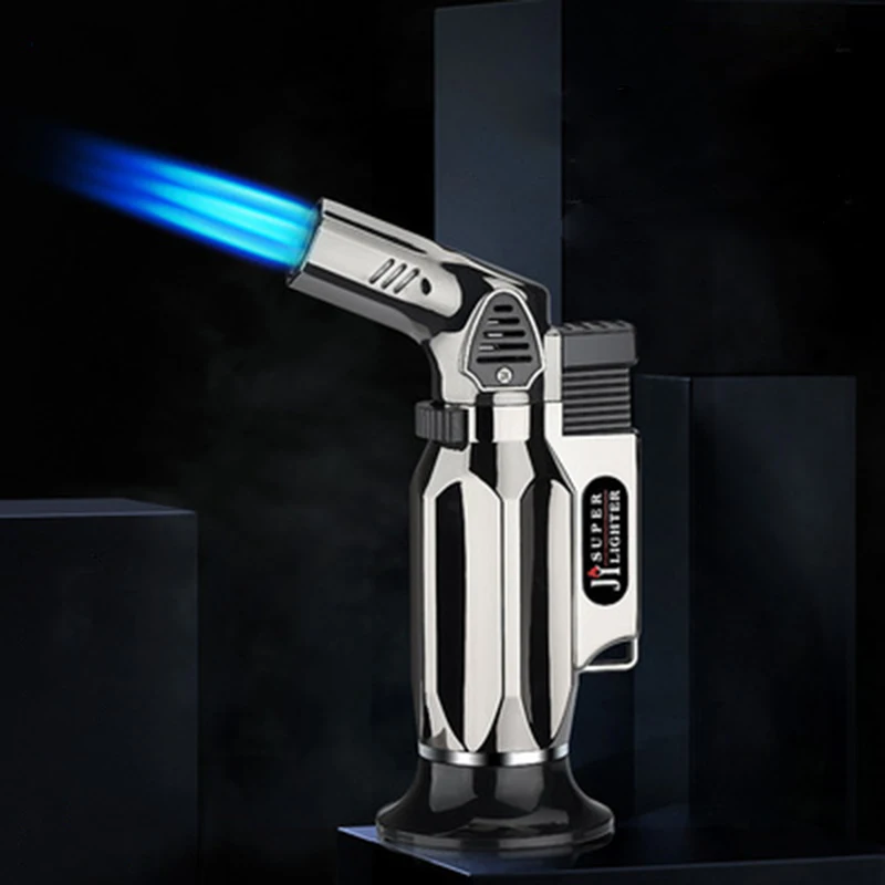 Kitchen Windproof Cigarette Lighter Metal Gas Lighter Elbow Cigar Butane Lighters Three Torch Small Spray Gun Blue Flame
Kitchen Windproof Cigarette Lighter Metal Gas Lighter Elbow Cigar Butane Lighters Three Torch Small Spray Gun Blue Flame