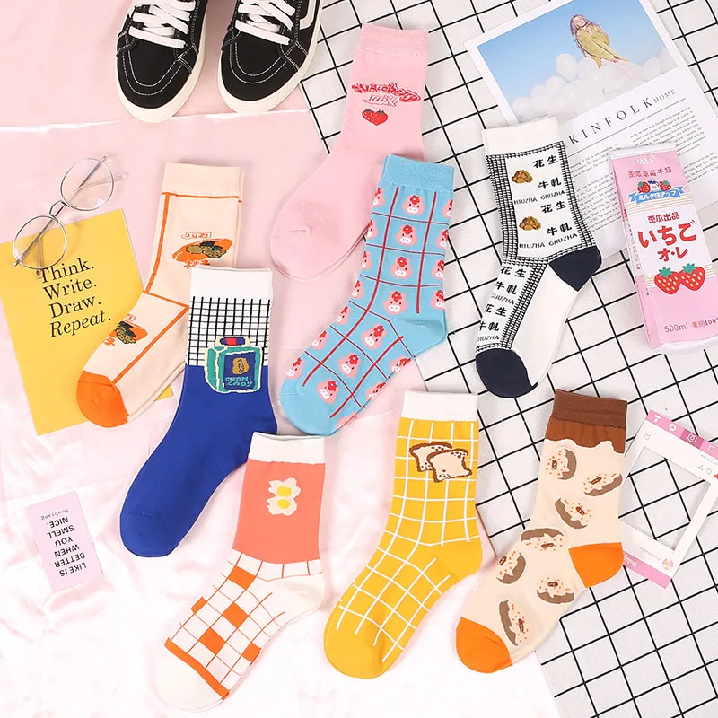 Woman Harajuku Funny Cartoon Animal Food Cotton Socks Funny Egg Bread Cookies Donuts Happy Woman Socks Kawaii Cute Girl Socks
Woman Harajuku Funny Cartoon Animal Food Cotton Socks Funny Egg Bread Cookies Donuts Happy Woman Socks Kawaii Cute Girl Socks
