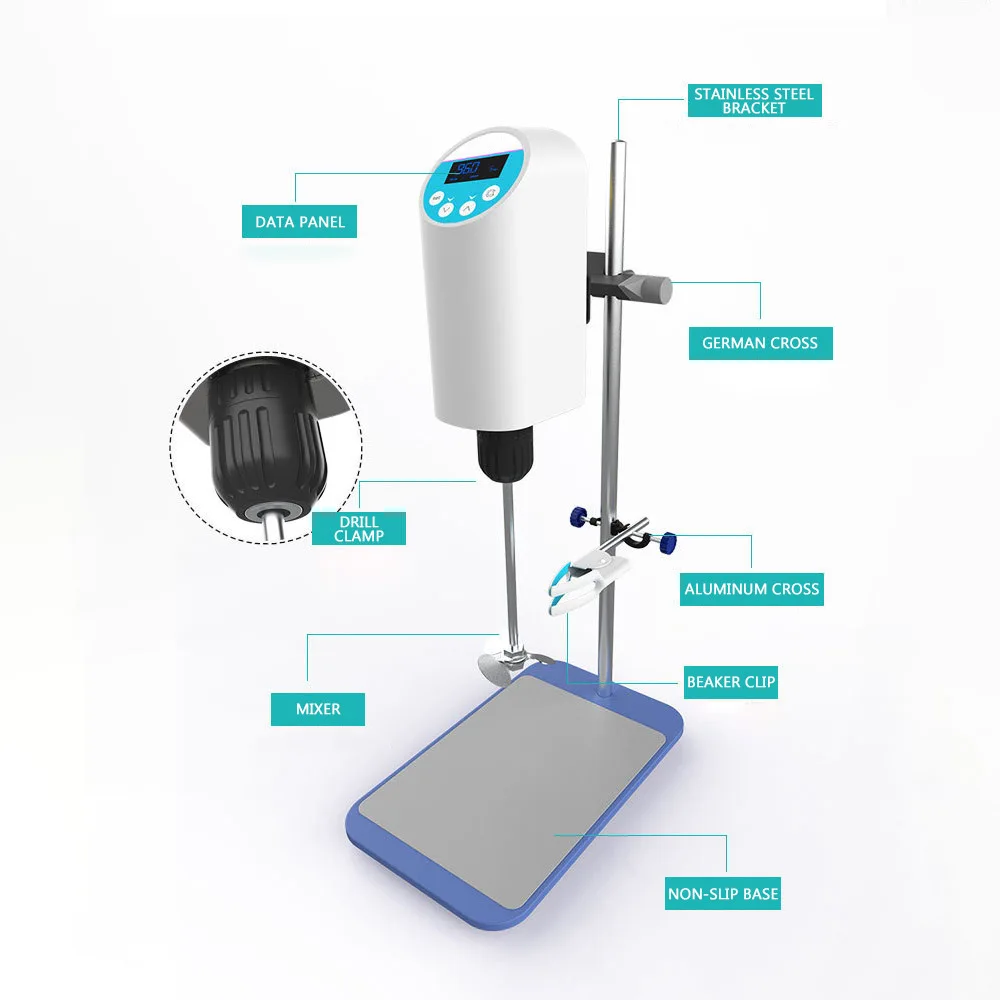 Laboratory mixer Constant speed digital display, precision power increase and high power Small electric mixer OS-10L
Laboratory mixer Constant speed digital display, precision power increase and high power Small electric mixer OS-10L