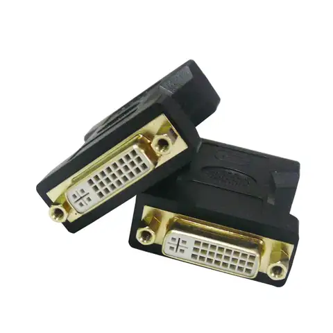 Gold Plated DVI 24 + 5 female to female adapter hole to hole connector straight through extension head display extension cable