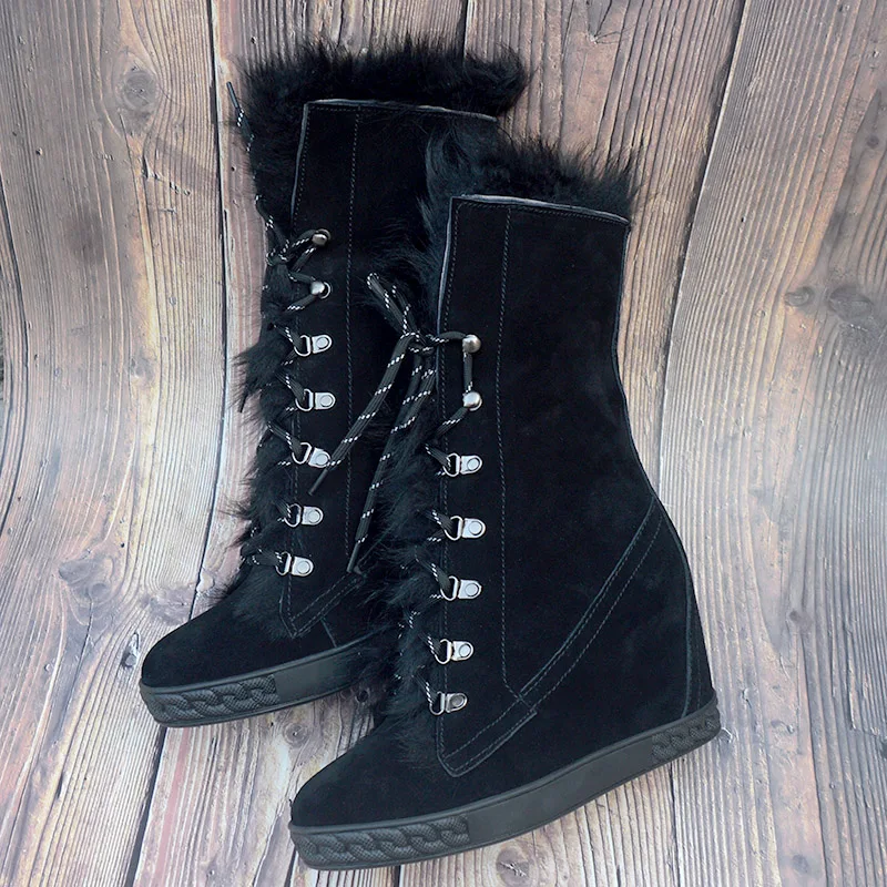 Ankle Boots Women Winter New Fur Warm Zip Ladies Boots 8CM Height Increased Wedge Winter Snow Boots
Ankle Boots Women Winter New Fur Warm Zip Ladies Boots 8CM Height Increased Wedge Winter Snow Boots