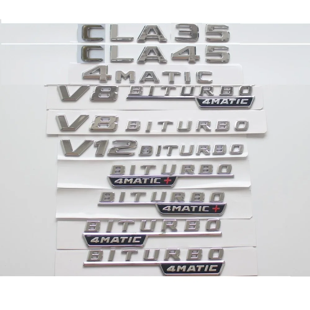 Chrome Letters CLA35 CLA45 Symbols V8 V12 TURBO 4MATIC Sticker for Mercedes Benz X117 C117 X118 AMG Trunk Fender Emblems
Chrome Letters CLA35 CLA45 Symbols V8 V12 TURBO 4MATIC Sticker for Mercedes Benz X117 C117 X118 AMG Trunk Fender Emblems