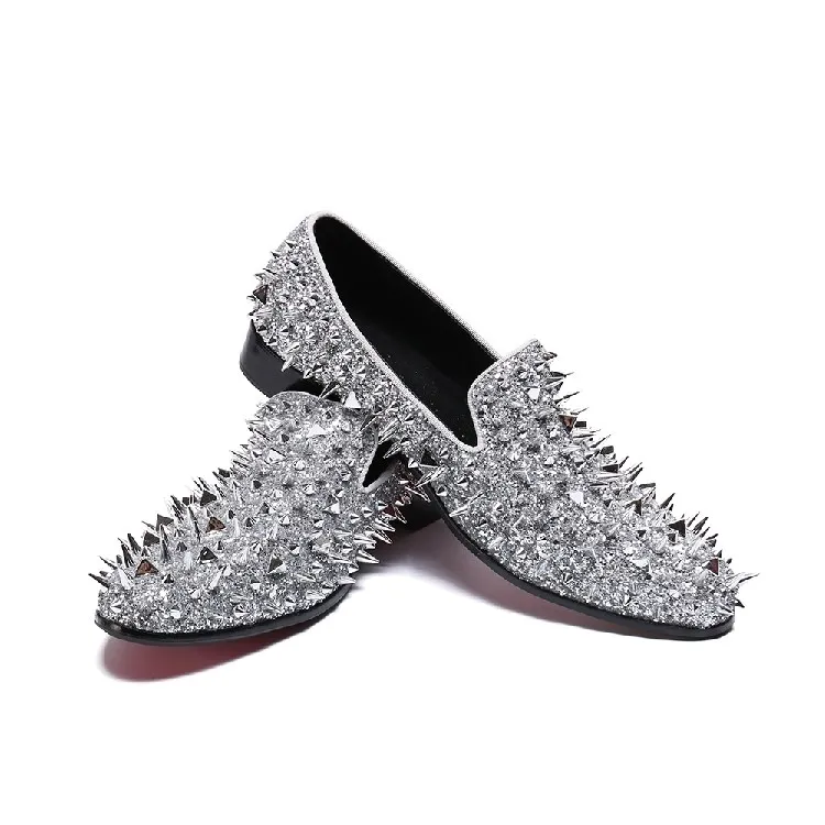 Мужские туфли-лоферы без шнуровки, специальные дизайнерские туфли с заклепками, туфли на шпильке в стиле панк, мужские модные модельные туфли для ночного клуба, Sapatos Masculino
Мужские туфли-лоферы без шнуровки, специальные дизайнерские туфли с заклепками, туфли на шпильке в стиле панк, мужские модные модельные туфли для ночного клуба, Sapatos Masculino