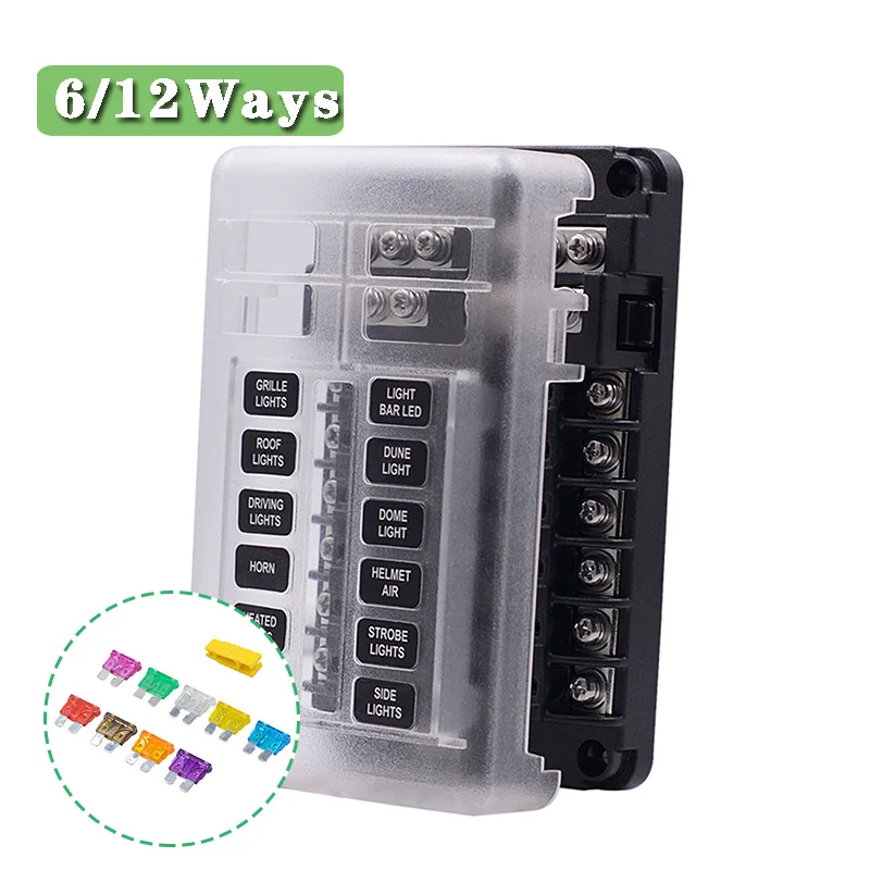 DC12V 32V 6ways 12ways Fuse Box Holder 5A 10A 15A 20A Fuse Blade Car SUV RV Bus Yacht Boat Marine Replacement Parts
DC12V 32V 6ways 12ways Fuse Box Holder 5A 10A 15A 20A Fuse Blade Car SUV RV Bus Yacht Boat Marine Replacement Parts