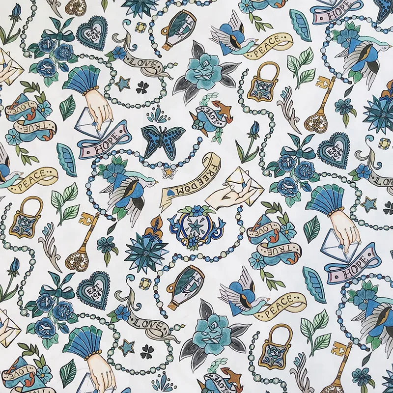 Blue Love Letter 80S Tissun liberty Cotton Fabric For Kids Baby Sewing Cloth Dresses Skirt DIY Handmade Designer Patchwork Meter
Blue Love Letter 80S Tissun liberty Cotton Fabric For Kids Baby Sewing Cloth Dresses Skirt DIY Handmade Designer Patchwork Meter