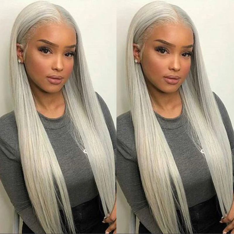 Long Gray Synthetic Wigs for Women Heat Resistant Fiber Hair Grey Wig Synthetic Lace Frontal Wig
Long Gray Synthetic Wigs for Women Heat Resistant Fiber Hair Grey Wig Synthetic Lace Frontal Wig