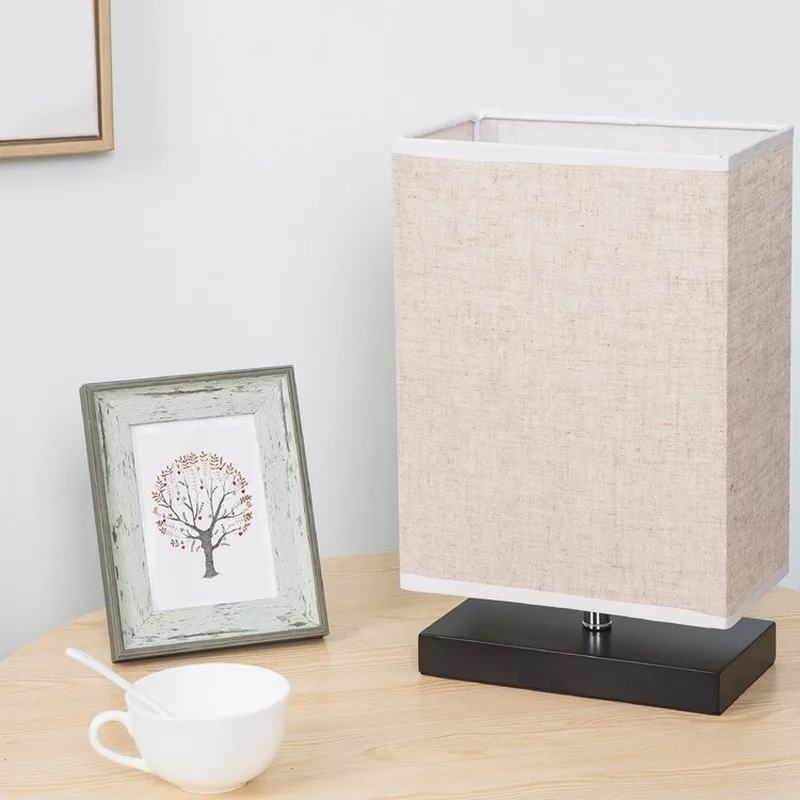 Rectangular Table Lamp Wooden Base Bedroom Bedside LED Lamp Japanese Study Table Lamp Linen Lampshade
Rectangular Table Lamp Wooden Base Bedroom Bedside LED Lamp Japanese Study Table Lamp Linen Lampshade