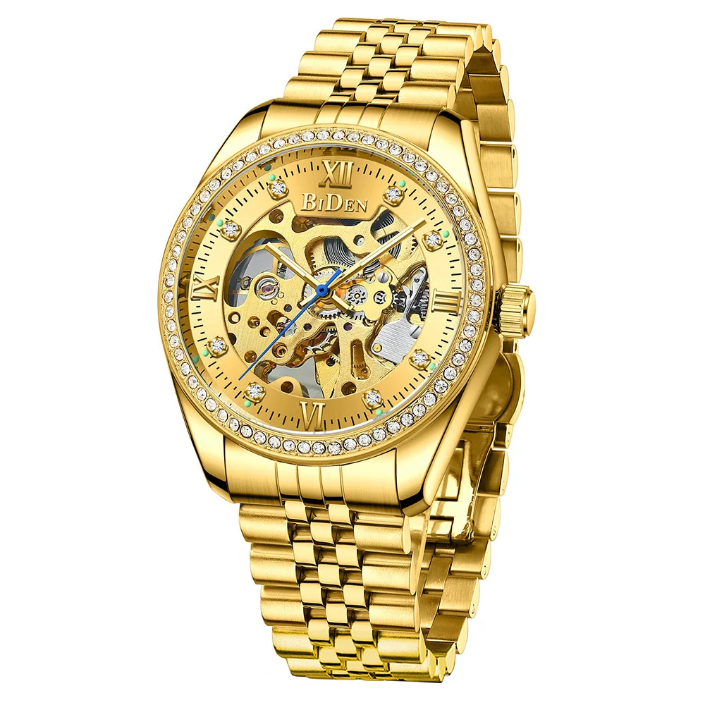 Top Brand BIDEN Men's Dress Watches Automatic Mechanical Male Wristwatch Stainless Steel Rhinestone Golden Casual Business Clock
Top Brand BIDEN Men's Dress Watches Automatic Mechanical Male Wristwatch Stainless Steel Rhinestone Golden Casual Business Clock