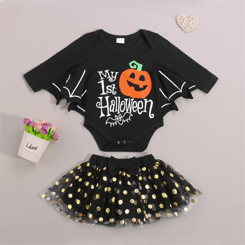 2021 New Baby Girls Two-piece Clothes Set Black Batwing Sleeve Romper and Mesh Skirt Halloween Outfits for 0-18 Months
2021 New Baby Girls Two-piece Clothes Set Black Batwing Sleeve Romper and Mesh Skirt Halloween Outfits for 0-18 Months
