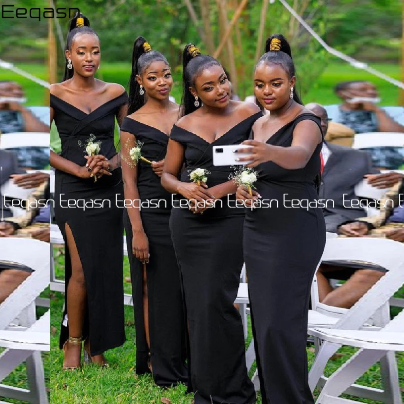 Sexy Black Bridesmaid Dresses V-neck Side Slit Long Mermaid Plus Size Wedding Party Dress For Women Maid Of Honor Dress
Sexy Black Bridesmaid Dresses V-neck Side Slit Long Mermaid Plus Size Wedding Party Dress For Women Maid Of Honor Dress