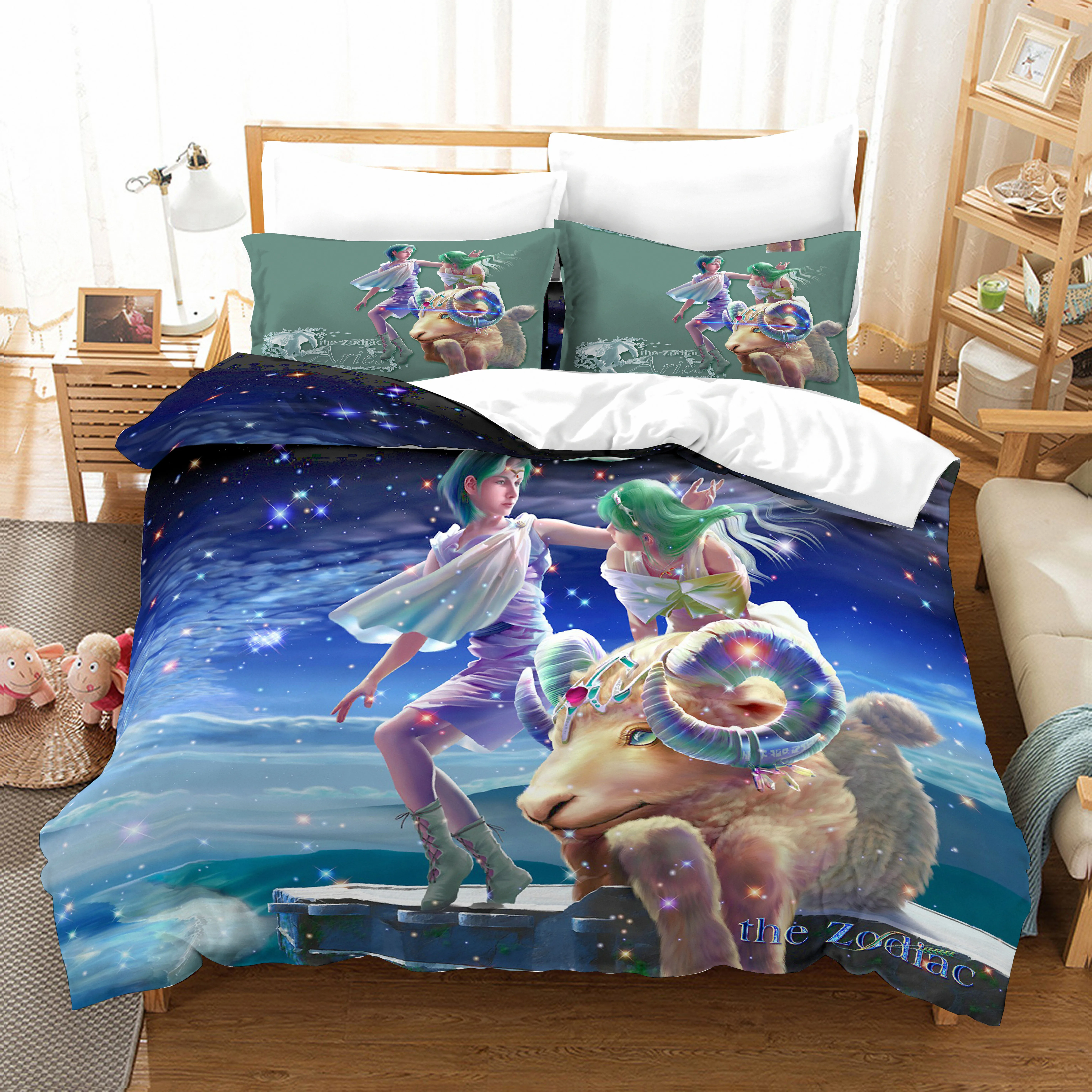3D Aries Comforter Bedding Sets Cartoon Dreamy Twelve Constellation Duvet Quilt Cover Set Kids Bed Linen And Pillowcase 2/3PCS
3D Aries Comforter Bedding Sets Cartoon Dreamy Twelve Constellation Duvet Quilt Cover Set Kids Bed Linen And Pillowcase 2/3PCS