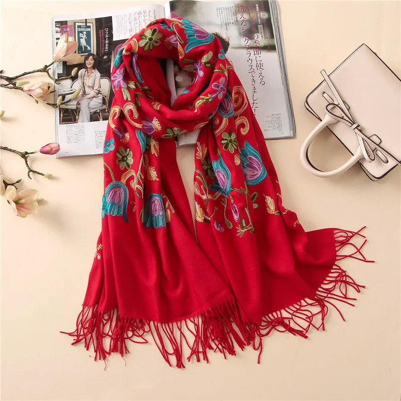 Embroider Flower Cashmere Scarf For Women Winter Spring Warm Tassels Shawl Luxury Brand Bandana Pashmina Lady Wrap
Embroider Flower Cashmere Scarf For Women Winter Spring Warm Tassels Shawl Luxury Brand Bandana Pashmina Lady Wrap