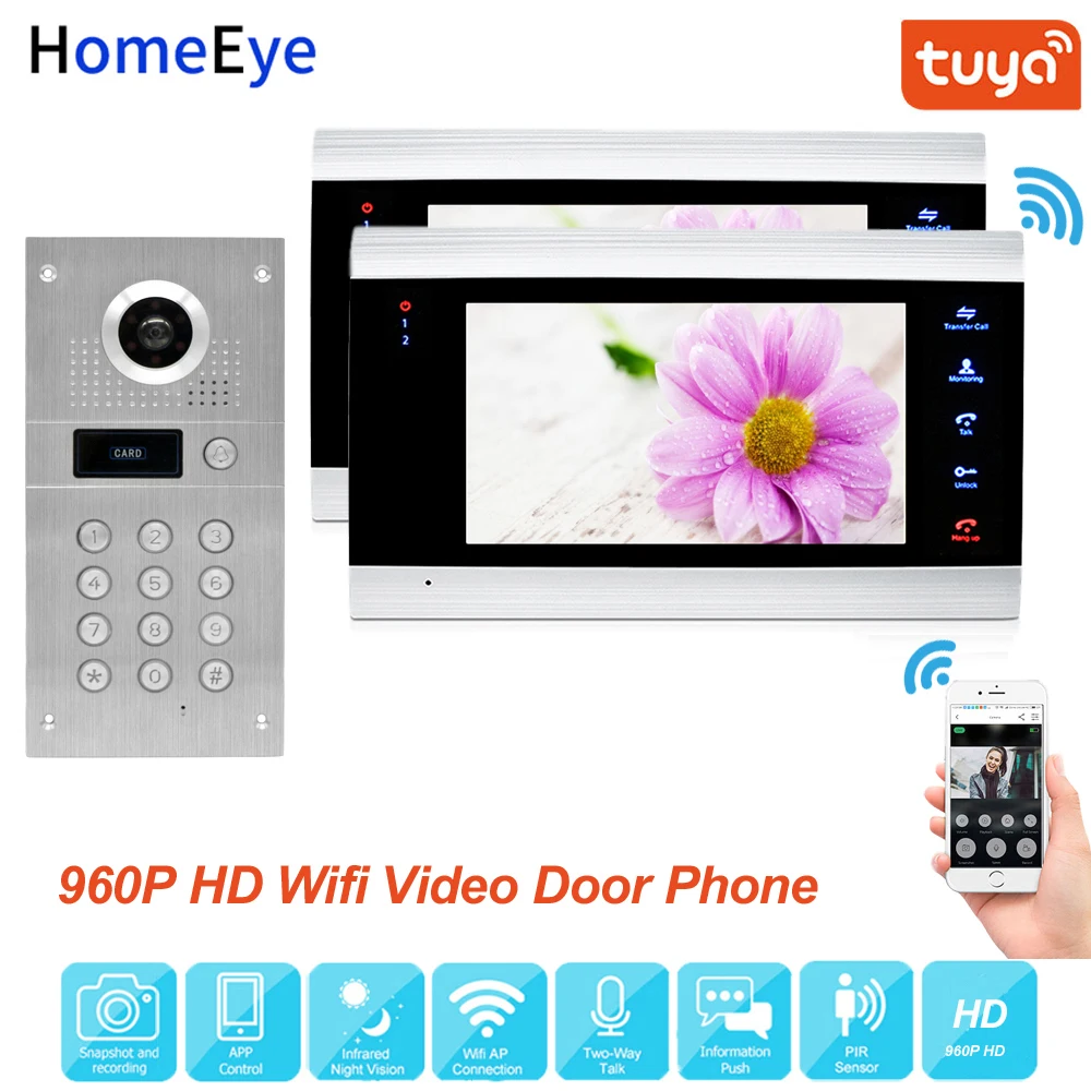 Tuya Smart App Remote Control WiFi IP Video Door Phone Video Intercom Access Control System Motion Detection Code Keypad RFID1-2
Tuya Smart App Remote Control WiFi IP Video Door Phone Video Intercom Access Control System Motion Detection Code Keypad RFID1-2