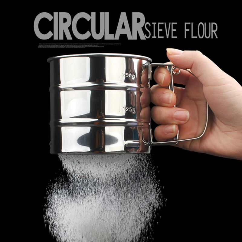 Handheld Steel Flour Sieve Hand-pressed Semi-automatic Cup Flour Small Tool Kitchen Baking Sieve Accessories for Kitchen Sieve
Handheld Steel Flour Sieve Hand-pressed Semi-automatic Cup Flour Small Tool Kitchen Baking Sieve Accessories for Kitchen Sieve