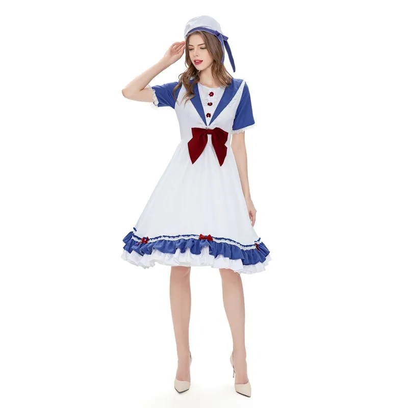 New Arrival Sexy Women Exotic Navy Mini Dress Halloween stage performance Party Nautical Sailor Cosplay Costume
New Arrival Sexy Women Exotic Navy Mini Dress Halloween stage performance Party Nautical Sailor Cosplay Costume