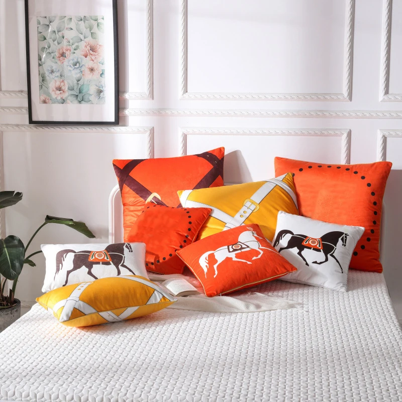 Velvet Fabric French Luxury Orange Style Home Sofa Cushion Cover Pillowcase Without Core Living Room Bedroom Cushion Big Size
Velvet Fabric French Luxury Orange Style Home Sofa Cushion Cover Pillowcase Without Core Living Room Bedroom Cushion Big Size