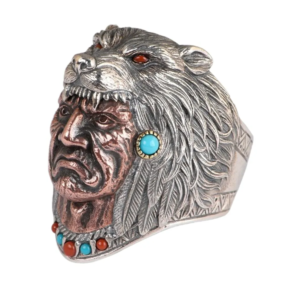BOCAI Real S925 Pure Silver Jewelry Fashion Wolf Head Satan Ring For Men Agate Turquoise Holiday Gifts
BOCAI Real S925 Pure Silver Jewelry Fashion Wolf Head Satan Ring For Men Agate Turquoise Holiday Gifts