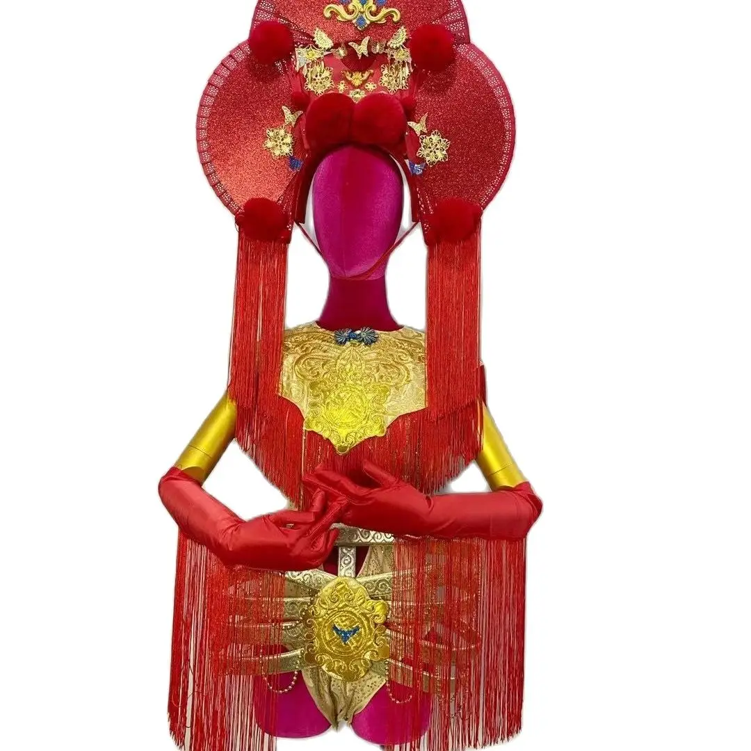 Carnival Musical Festial Chinese Style Red party Queen dress Folk dance costume Club Stage Wear
Carnival Musical Festial Chinese Style Red party Queen dress Folk dance costume Club Stage Wear