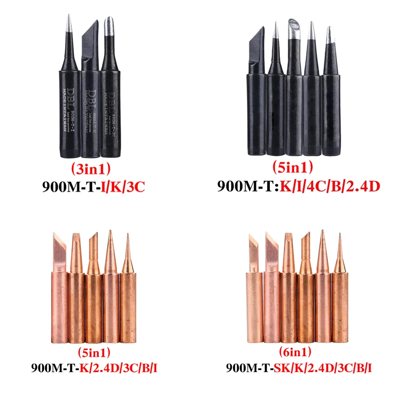 Pure Copper Soldering Iron Tip 900M-T Series Lead-Free Welding Head For 936 937 852D Soldering Station Rework Tools
Pure Copper Soldering Iron Tip 900M-T Series Lead-Free Welding Head For 936 937 852D Soldering Station Rework Tools