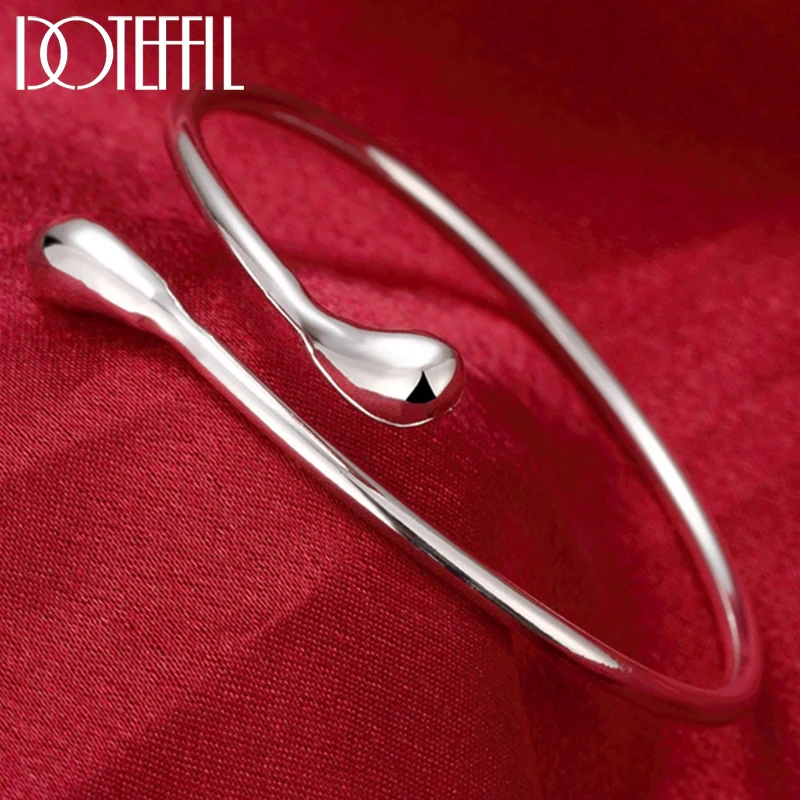 DOTEFFIL 925 Sterling Silver Water Drop Bracelet Filled Bangle Fashion Jewelry Women Love Valentine's Day Gift
DOTEFFIL 925 Sterling Silver Water Drop Bracelet Filled Bangle Fashion Jewelry Women Love Valentine's Day Gift