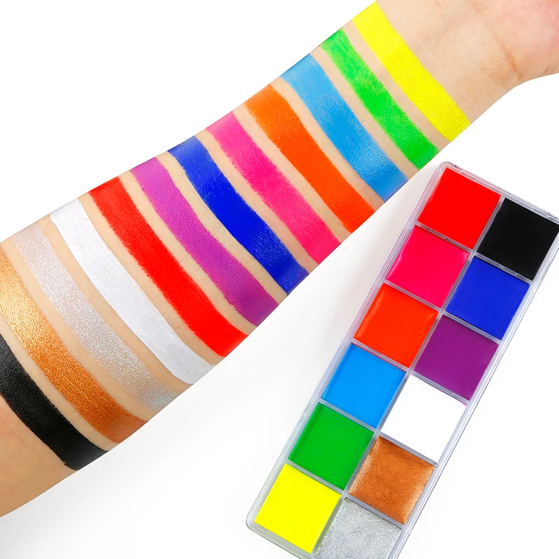 Wholesale Face Body Painting Oil Safe Kids Flash Tattoo Art Halloween Makeup Palette UV Reactive Glow in Dark Private Label
Wholesale Face Body Painting Oil Safe Kids Flash Tattoo Art Halloween Makeup Palette UV Reactive Glow in Dark Private Label