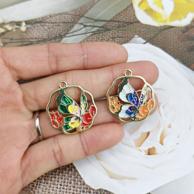 10pcs 23*26mm Colorful Butterfly Enamel Alloy Charm Pendant For DIY Jewelry Making Necklace Handmade Craft Accessories
10pcs 23*26mm Colorful Butterfly Enamel Alloy Charm Pendant For DIY Jewelry Making Necklace Handmade Craft Accessories