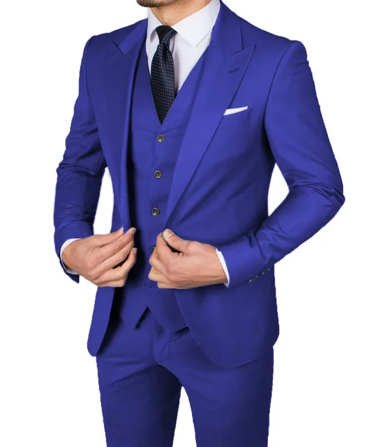 Royal Blue Mens Suits 3 Pieces Groomsmen Wedding Tuxedos 2021 Costume Homme Peaked Lapel Formal Prom Suit (Jacket+Pants+Vest)
Royal Blue Mens Suits 3 Pieces Groomsmen Wedding Tuxedos 2021 Costume Homme Peaked Lapel Formal Prom Suit (Jacket+Pants+Vest)