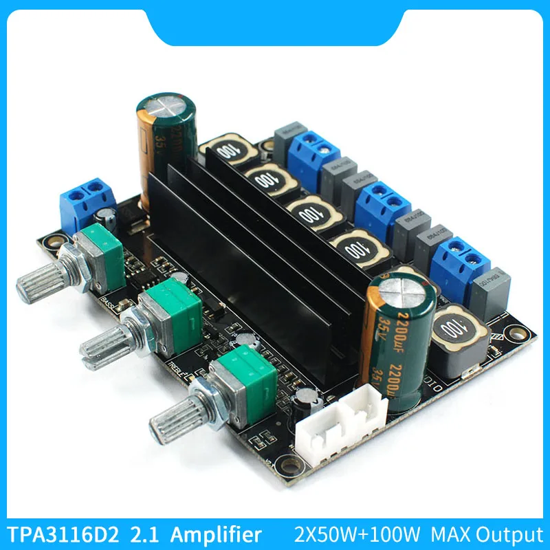 Плата аудиоусилителя TPA3116D2, 2.1 канала, мощный выходной бас 100 Вт LR 50 Вт HIFI TPA3116 усилитель сабвуфера
Плата аудиоусилителя TPA3116D2, 2.1 канала, мощный выходной бас 100 Вт LR 50 Вт HIFI TPA3116 усилитель сабвуфера