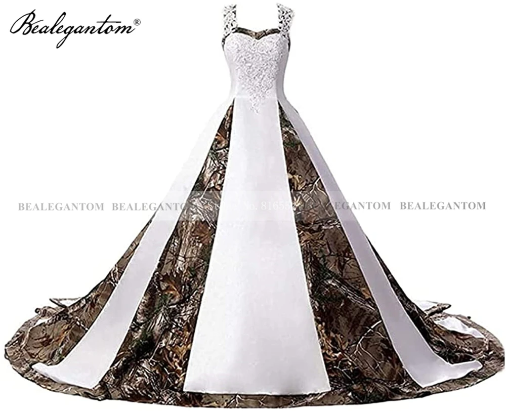 Sweetheart Wedding Dresses 2025 Camo White Applique Open Back Satin A Line Lace Up Bridal Gowns Vestido De Noiva QA673
Sweetheart Wedding Dresses 2025 Camo White Applique Open Back Satin A Line Lace Up Bridal Gowns Vestido De Noiva QA673