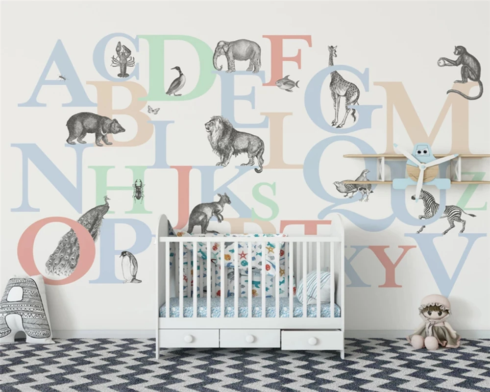 beibehang Customized papel de parede letters ABC Animals 3d children room classic wallpaper murals 3d mural wallpaper nursery
beibehang Customized papel de parede letters ABC Animals 3d children room classic wallpaper murals 3d mural wallpaper nursery
