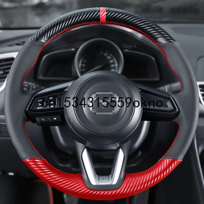DIY Carbon Fibre Black Leather Steering Wheel Cover Custom For Mazda 3 AXELA 6 CX-4 CX-5 Stitch On Wrap Interior Accessories
DIY Carbon Fibre Black Leather Steering Wheel Cover Custom For Mazda 3 AXELA 6 CX-4 CX-5 Stitch On Wrap Interior Accessories