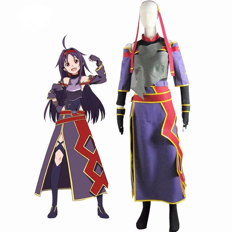 Sword Art Online Purple Yuki Konno Cosplay Costume Coat Breastplate Skirt Belt Headband Gloves Stockings
Sword Art Online Purple Yuki Konno Cosplay Costume Coat Breastplate Skirt Belt Headband Gloves Stockings